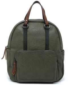 2-Tone Top Handle Backpack CJF124 OLIVE